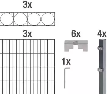 Alberts Doppelstabmatten-Set Oslo 200 x 120 cm, 6 m Anthrazit