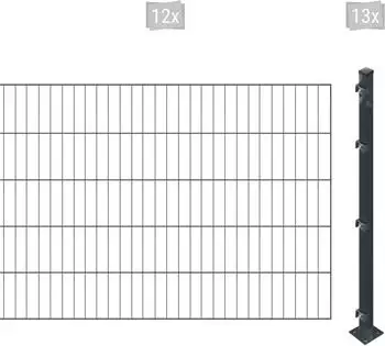 Arvotec ESSENTIAL 100 24 m x 100 cm Set (12 Zaunelemente + 13 Pfosten) anthrazit (72082541)