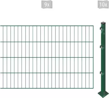 Arvotec ESSENTIAL 80 18 m x 80 cm Set (9 Zaunelemente + 10 Pfosten) dunkelgr&uuml;n (69072240)
