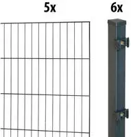 GARDEN N MORE Einstabmattenzaun "Standard" 5 Elemente f&uuml;r 10 m, LxH: 200 x 175...