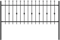 Vidaxl Spike Fence Asten Black 200 X 130 Cm Powder-coated Steel