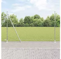 vidaXL Geschwei&szlig;ter Drahtzaun mit Betonfundament 10 x 1,5 m (B x H)