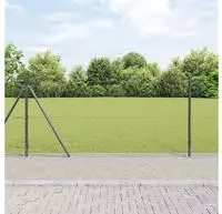 vidaXL Geschwei&szlig;ter Drahtzaun mit Betonfundament 10 x 1 m (B x H)