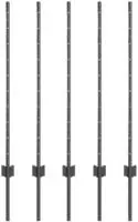 vidaXL Eingebetteter Zaunpfosten 5 pcs Grau 140 cm