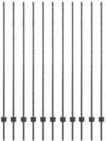 vidaXL Eingebetteter Zaunpfosten 11 pcs Grau 200 cm