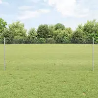 vidaXL Schwei&szlig;drahtzaun mit Pfosten 10 x 0,8 m (B x H)