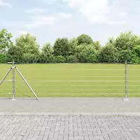vidaXL Geschwei&szlig;ter Drahtzaun mit Betonfundament 25 x 0,8 m (B x H)