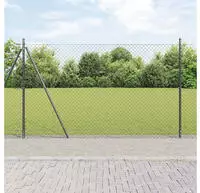 vidaXL Geschwei&szlig;ter Drahtzaun mit Betonfundament 10 x 1,6 m (B x H)