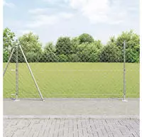 vidaXL Geschwei&szlig;ter Drahtzaun mit Betonfundament 10 x 1,2 m (B x H)