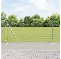 vidaXL Geschwei&szlig;ter Drahtzaun mit Betonfundament 10 x 1 m (B x H)