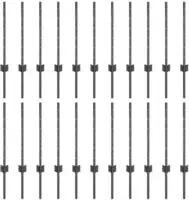 vidaXL Eingebetteter Zaunpfosten 22 pcs Grau 100 cm