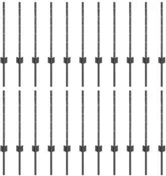 vidaXL Eingebetteter Zaunpfosten 22 Stk. Grau 100 cm (3335932)