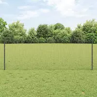 vidaXL Schwei&szlig;drahtzaun mit Pfosten 25 x 0,8 m (B x H)
