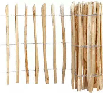 Floraworld Staketenzaun Rollzaun Premium Haselnuss 500 x 90 cm natur