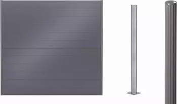 Alberts Zaun Set Palitio zum Aufschrauben Profilhöhe 15 cm 10 m x 180 cm umbragrau