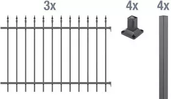 Alberts Chaussee Zierzaun-Komplettset Anthrazit RAL 7016, 6m x 120cm (510831)