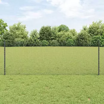 vidaXL Schwei&szlig;drahtzaun mit Pfosten 50 x 0,8 m (3336630)