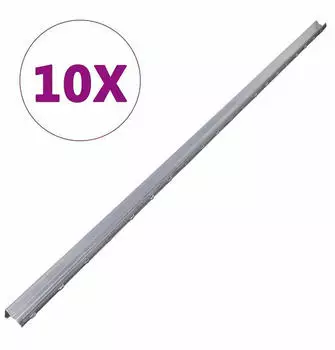 vidaXL Zaunpfosten 10 Stk. Silber 200 cm Stahl (141510)