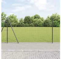vidaXL Geschwei&szlig;ter Drahtzaun mit Betonfundament 25 x 1,2 m (B x H)
