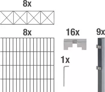 Alberts Doppelstabmatten-Set Nexus 200 x 100 cm, 16 m, anthrazit