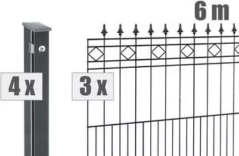 Deutsche Zauntechnik Zaunset VAP Rimini 6 m 910 mm anthrazit (DVVAPRI006010B7016)