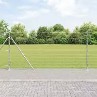 vidaXL Geschwei&szlig;ter Drahtzaun mit Betonfundament 25 x 1,2 m (B x H)