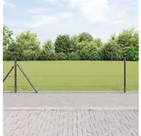 vidaXL Geschwei&szlig;ter Drahtzaun mit Betonfundament 25 x 0,4 m (B x H)