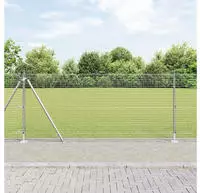 vidaXL Geschwei&szlig;ter Drahtzaun mit Betonfundament 100 x 0,8 m (B x H)