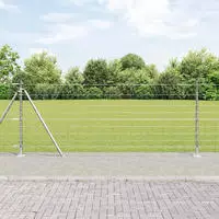 vidaXL Geschwei&szlig;ter Drahtzaun mit Betonfundament 25 x 1 m (B x H)