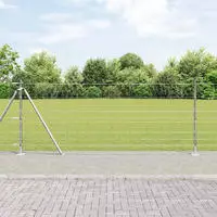 vidaXL Geschwei&szlig;ter Drahtzaun mit Betonfundament 50 x 1 m (B x H)