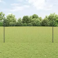 vidaXL Euro-Zaun mit Pfosten 25 x 1,2 m PVC-beschichteter Stahl Grau