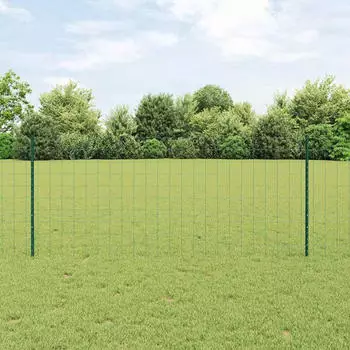 vidaXL Gartenzaunset 2-teilig Gr&uuml;n PVC-beschichteter Stahl 10x1m
