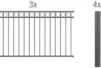 Alberts Zaunset Circle zum Einbetonieren 6 x 1 m RAL 7016 anthrazit