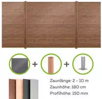 Alberts Dichtzaun "Palitio, Profilh&ouml;he 150 mm" Aluminium, verschiedene Dekore...
