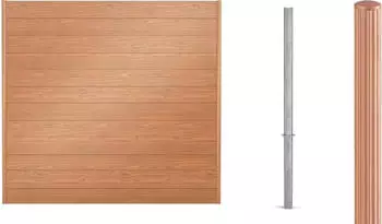 Alberts Zaun Set Palitio zum Einbetonieren Profilh&ouml;he 15 cm 10 m x 180 cm hellbraun