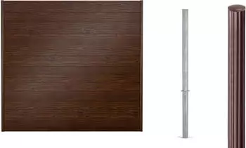 Alberts Zaun Set Palitio zum Einbetonieren Profilh&ouml;he 15 cm 6 m x 180 cm dunkelbraun