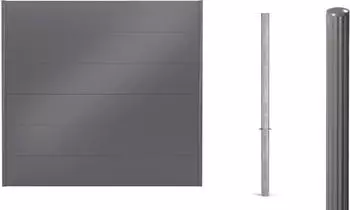 Alberts Zaun Set Palitio zum Einbetonieren Profilh&ouml;he 15 cm 6 m x 180 cm umbragrau