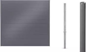 Alberts Zaun Set Palitio zum Einbetonieren Profilh&ouml;he 15 cm 8 m x 180 cm umbragrau