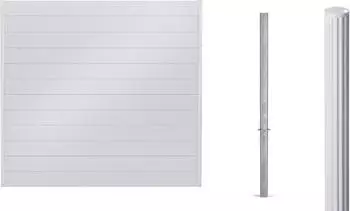 Alberts Zaun Set Palitio zum Einbetonieren Profilh&ouml;he 15 cm 8 m x 180 cm wei&szlig;alu