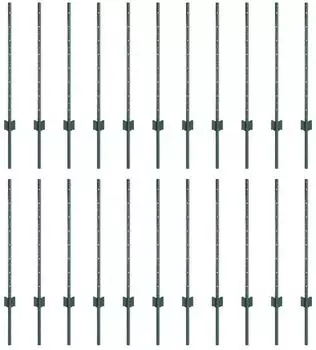 vidaXL Eingebetteter Zaunpfosten 22 Stk. Gr&uuml;n 120 cm (3335916)