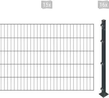 Arvotec ESSENTIAL 100 30 m x 100 cm Set (15 Zaunelemente + 16 Pfosten) anthrazit (81852034)