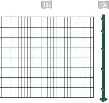 Arvotec ESSENTIAL 160 36 m x 160 cm Set (18 Zaunelemente + 19 Pfosten) dunkelgr&uuml;n (43010258)