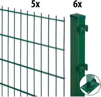 GARDEN 'N' MORE Excellent 10 m x 140 cm Set (5 Zaunelemente + 6 Pfosten) gr&uuml;n (96053454)