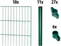 GARDEN N MORE Einstabmattenzaun "mit Rundpfosten" 10 Elemente f&uuml;r 20 m, LxH:...