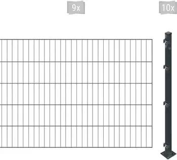 Arvotec ESSENTIAL 100 18 m x 100 cm Set (9 Zaunelemente + 10 Pfosten) anthrazit (96016618)