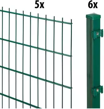 GARDEN 'N' MORE Standard 10 m x 120 cm Set (5 Zaunelemente + 6 Pfosten) gr&uuml;n (74872849)