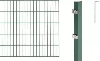 Alberts Komplettset Doppelstabmattenzaun, Gr&uuml;n, 200 cm hoch, 4 m lang (GAH_653637)