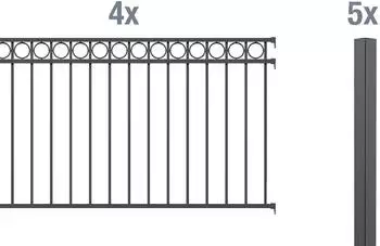 Alberts Zaunset Circle zum Einbetonieren 8 x 1 m RAL 7016 anthrazit