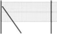vidaXL Outdoor-Schwei&szlig;drahtzaun Boden Fix 10 x 0,5 m Grau Netz