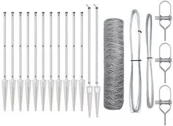 vidaXL Schwei&szlig;drahtzaun mit Spikes 25 x 1 m (3353378)